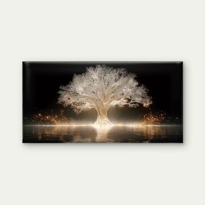 The Tree of Light Wall Art Canvas Office Home Room Framed 120x60cm - Bella Home Decor
