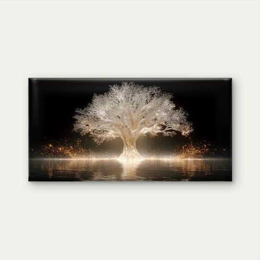 The Tree of Light Wall Art Canvas Office Home Room Framed 120x60cm