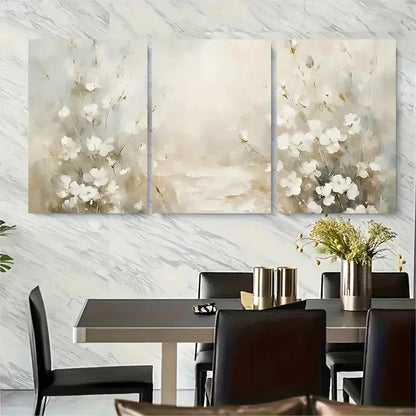 3pcs Forest Pathway with Blooming Flowers Metal Print Ready to Hang Art - Bella Home Decor