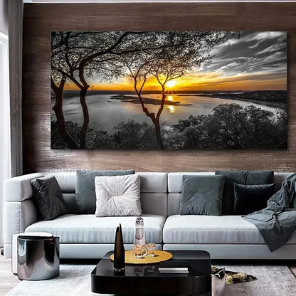 During Sunset Bright Sky wall canvas office home room framed 120x60cm - Bella Home Decor