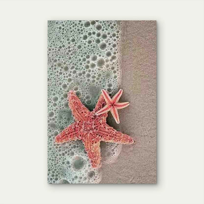 Vibrant Coastal Beach Starlets Metal Print Ready to Hang