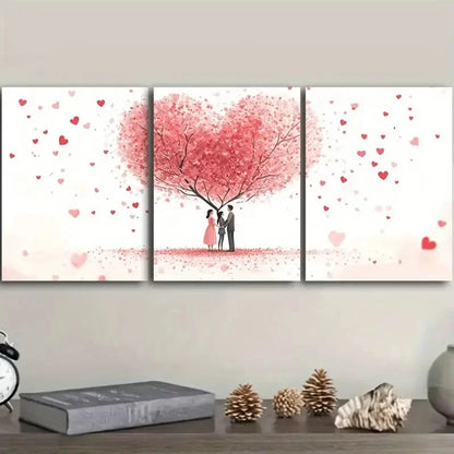 3pcs Lovers under the love tree Wall Art Set Canvas Framed 40x60cm - High Quality Print 100% Australian Made Wall Canvas Ready to Hang
