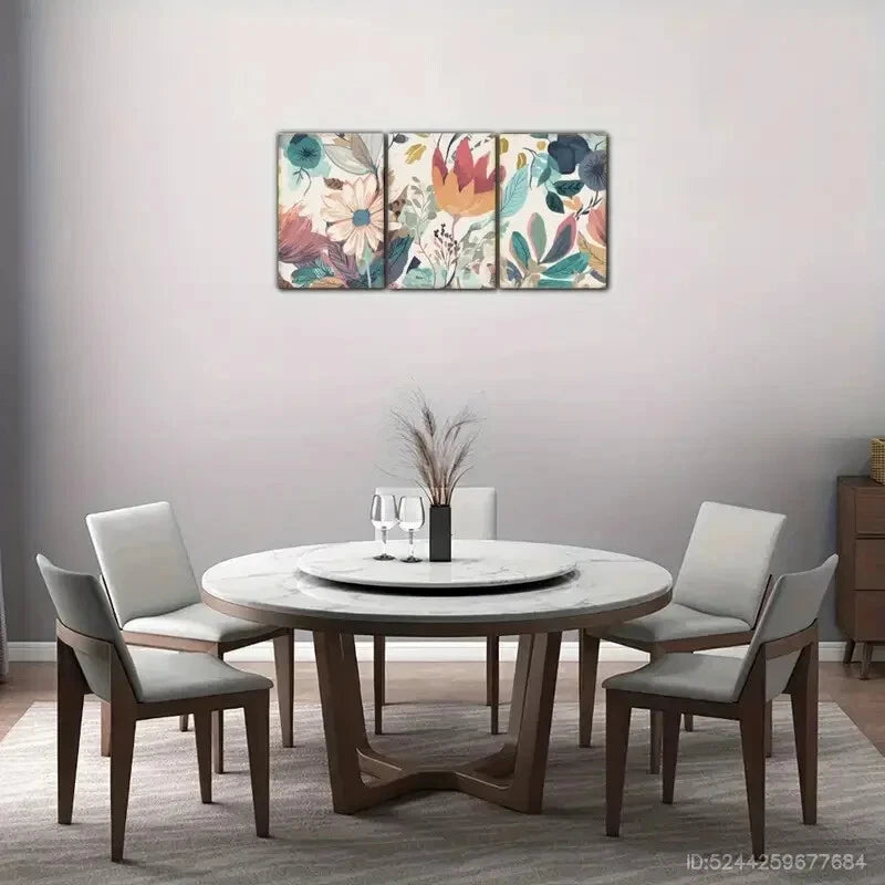 3pcs Visual Interpretation Botanical Art Poster Metal Print Ready to Hang Art
