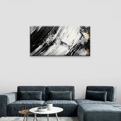 Black And White Paintings Wall Art Canvas Office Home Room Framed 120x60cm