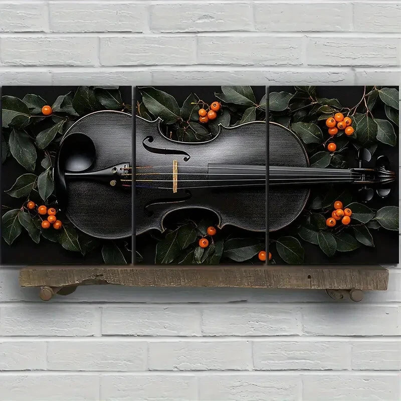 3pcs Chic Cello Trio Music Instruments Metal Print Ready to Hang Art - Bella Home Decor