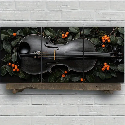 3pcs Chic Cello Trio Music Instruments Metal Print Ready to Hang Art - Bella Home Decor