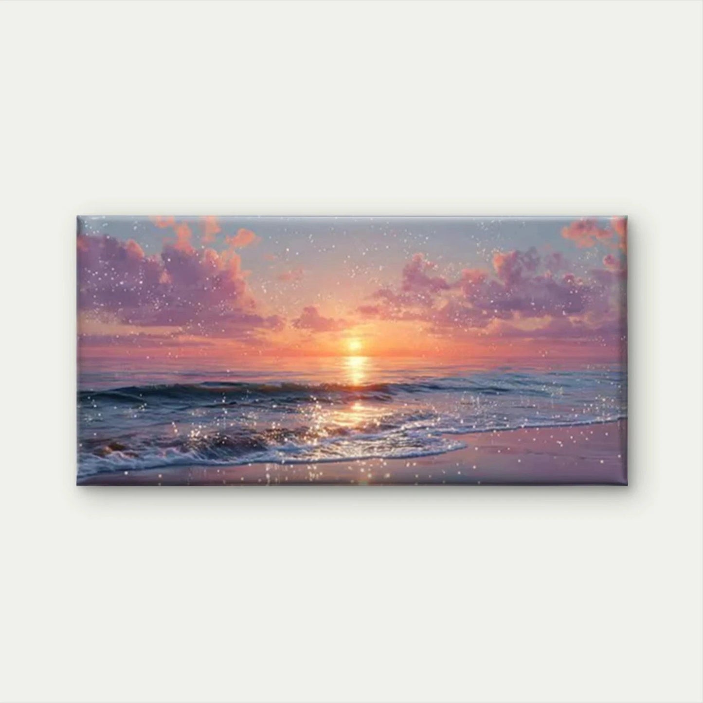 Twilight Ocean Waves Wall Art Canvas Office Home Room Framed 120x60cm
