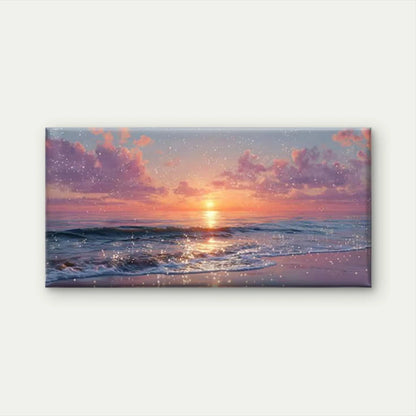 Twilight Ocean Waves Wall Art Canvas Office Home Room Framed 120x60cm