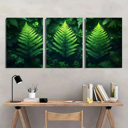 3pcs Vintage Botanical Moody Gothic Green Wall Art Set – Wall Art Canvas Unframed - High Quality Print 100% Australian Made Wall Canvas