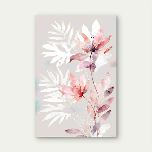 Aesthetic Abstract Floral Watercolor Design 40x60cm Metal Print Ready to Hang
