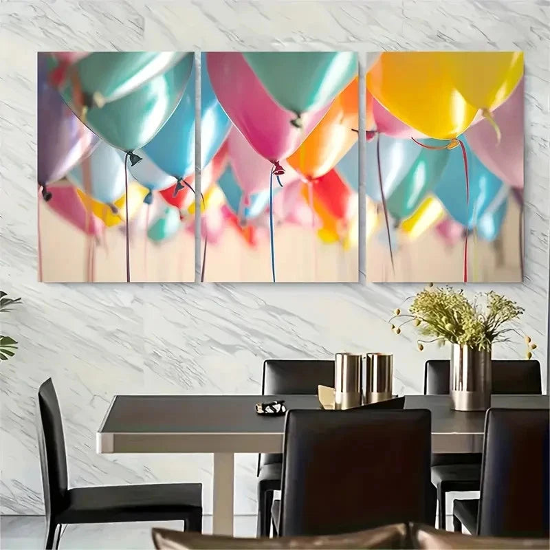 3pcs Celebrating Happy Birthday Metal Print Ready to Hang Art - Bella Home Decor