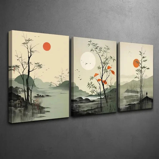 3pcs Deco Modern Classic Style Wall Art Set Canvas Framed 40x60cm - High Quality Print 100% Australian Made Wall Canvas Ready to Hang