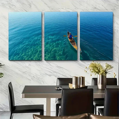 3pcs Great Lakes Erie Travel Décor Wall Art Canvas Unframed – High Quality Print 100% Australian Made Wall Canvas