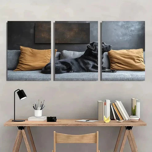 3pcs Modern Dog & Cat Silhouette Wall Art Canvas Unframed - High Quality Print 100% Australian Made Wall Canvas