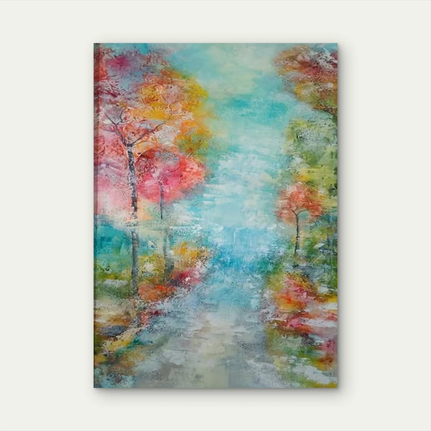 Colorful Forest Oil Painting Metal Print Ready to Hang