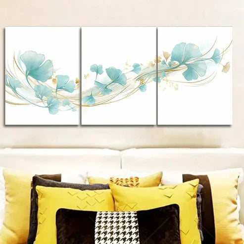 3pcs Ginkgo biloba Wall Art Set Canvas Unframed - High Quality Print 100% Australian Made Wall Canvas - Bella Home Decor