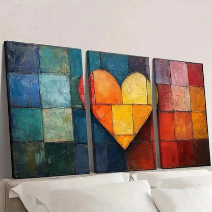 3pcs Minimalist Love He Art Canvas Print DI  Wall Art Set Canvas Framed 40x60cm - High Quality Print 100% Australian Made Wall Canvas Ready to Hang
