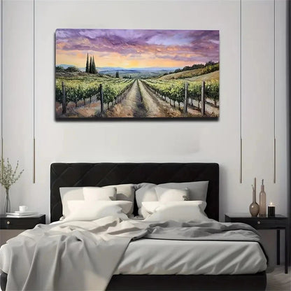 A Path Through The Vineyard Wall Art Canvas Office Home Room Framed 120x60cm