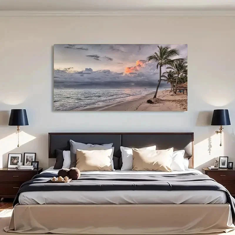 Deco Retro Style Beach Lands Wall Art Canvas Office Home Room Framed 120x60cm - Bella Home Decor