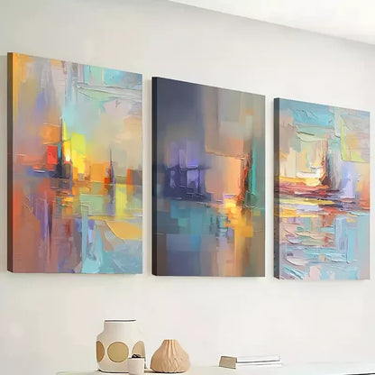 3pcs Simple Modern and Fashionable Abstract Wall Art Set Canvas Framed 60x90cm - High Quality Print 100% Australian Made Wall Canvas Ready to Hang - Bella Home Decor