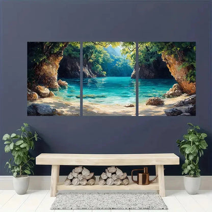 3pcs Olga Nikitin Art Blue Hole Belize Caribbean Metal Print Ready to Hang Art
