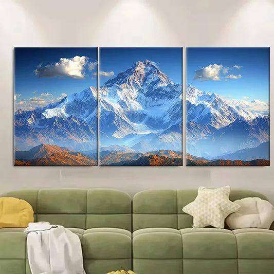 3pcs Majestic Himalayan Mountain Metal Print Ready to Hang Art