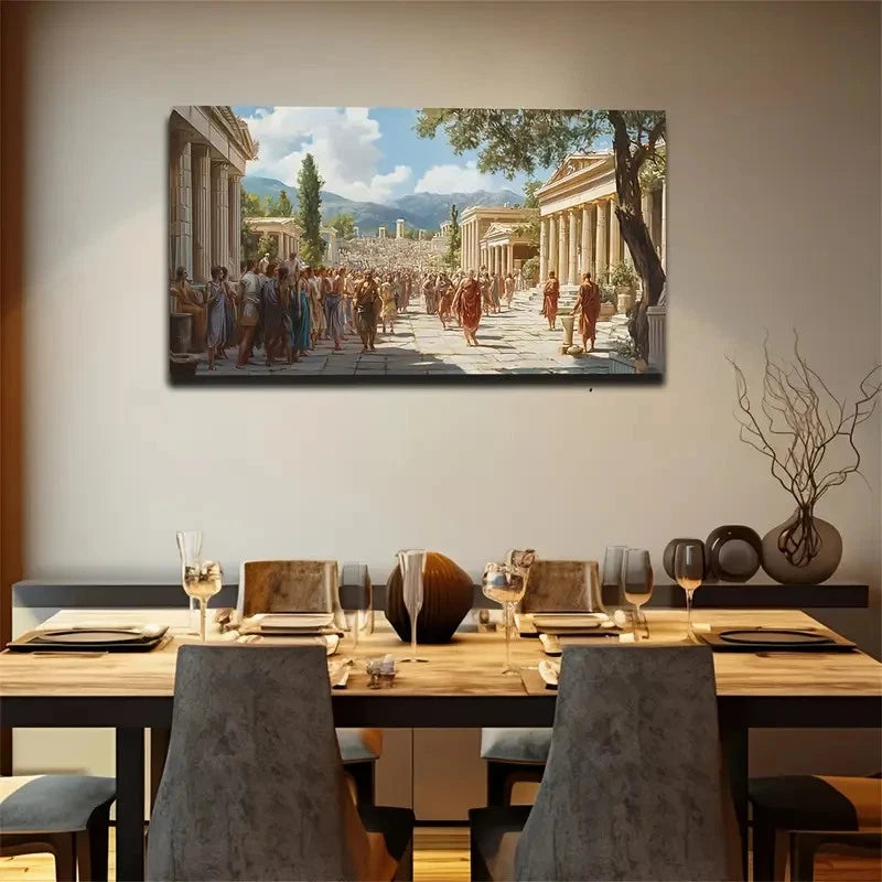 Religious Holy Sites Pilgrims Wall Art Canvas Office Home Room Framed 120x60cm