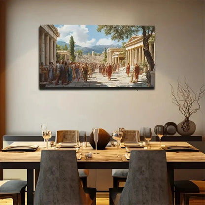 Religious Holy Sites Pilgrims Wall Art Canvas Office Home Room Framed 120x60cm