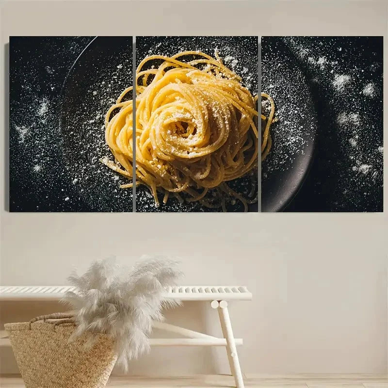 3pcs Italian Food Spaghetti Pasta Kitchen Art Wall Art Set Canvas Framed 40x60cm - High Quality Print 100% Australian Made Wall Canvas Ready to Hang