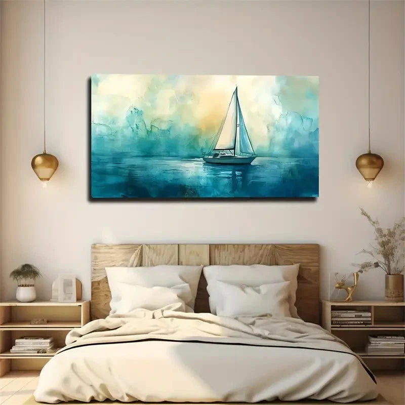 Borderless Ocean Wall Art Canvas Office Home Room Framed 120x60cm