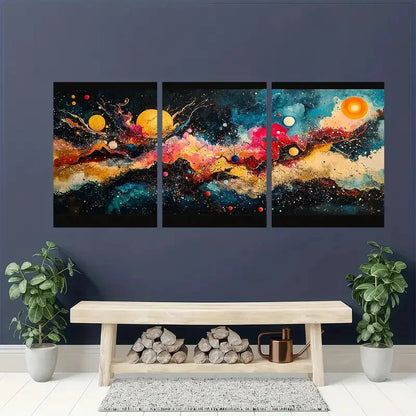 3pcs Color Splashes Wassily Kandinsky Abstract Metal Print Ready to Hang Art