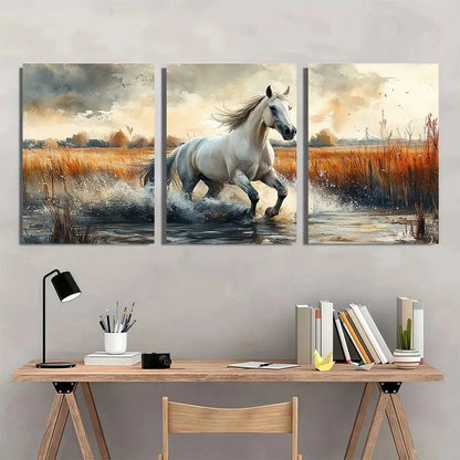 3pcs Husky Dog in Flower Field Wildflower Metal Print Ready to Hang Art - Bella Home Decor