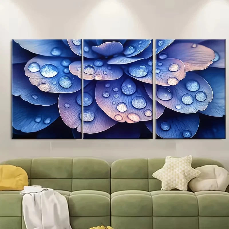 3pcs Water Droplet Petal Metal Print Ready to Hang Art