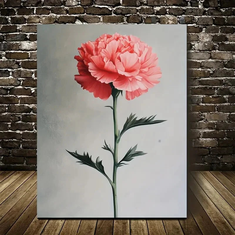 Beautiful Vibrant Pink Flower Wall Decor with Green 40x60cm Metal Print Ready to Hang - Bella Home Decor