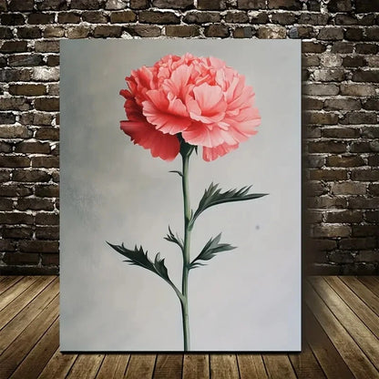 Beautiful Vibrant Pink Flower Wall Decor with Green 40x60cm Metal Print Ready to Hang - Bella Home Decor