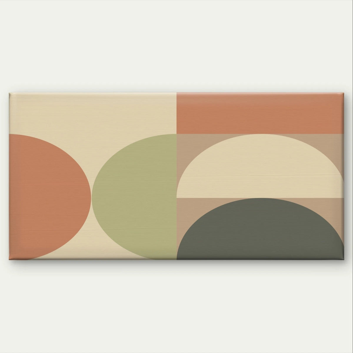 Abstract Geometric Neutral Shapes Wall Art Canvas Office Home Framed 120x60cm
