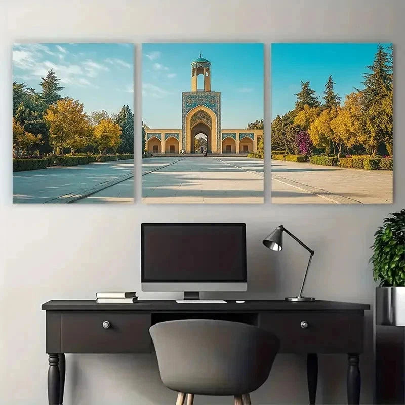 3pcs Elegant Landmark Cultural Decor Perfect Wall Art Set Canvas Framed 60x90cm - High Quality Print 100% Australian Made Wall Canvas Ready to Hang