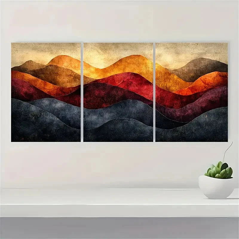 3pcs Sepia Hues White Yellow Ochre Sunlight Metal Print Ready to Hang Art - Bella Home Decor