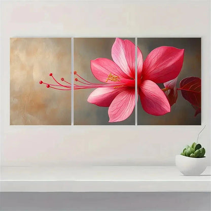3pcs  Fuchsia Flower Canvas Print Flower  XA  Wall Art Set Canvas Framed 50x70cm - High Quality Print 100% Australian Made Wall Canvas Ready to Hang - Bella Home Decor