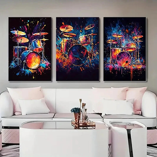 3pcs Floral Bouquet Red Flowers RF Wall Art Set Canvas Framed 50x70cm - High Quality Print 100% Australian Made Wall Canvas Ready to Hang