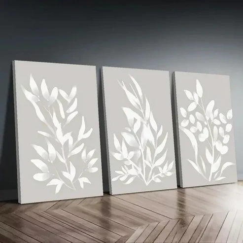 3pcs Abstract Botanical Watercolor Boho Art Set Canvas Unframed - High Quality Print 100% Australian Made Wall Canvas
