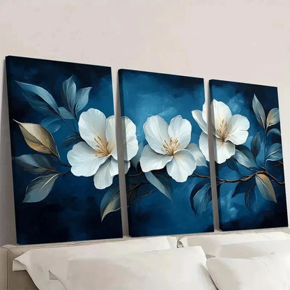 3pcs White Azalea Canvas Print Painting DY  Wall Art Set Canvas Framed 50x70cm - High Quality Print 100% Australian Made Wall Canvas Ready to Hang - Bella Home Decor