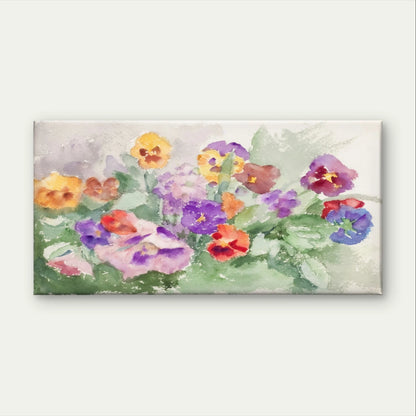 Vibrant Watercolour Soft Flowers Wall Art Canvas Office Home Framed 120x60cm