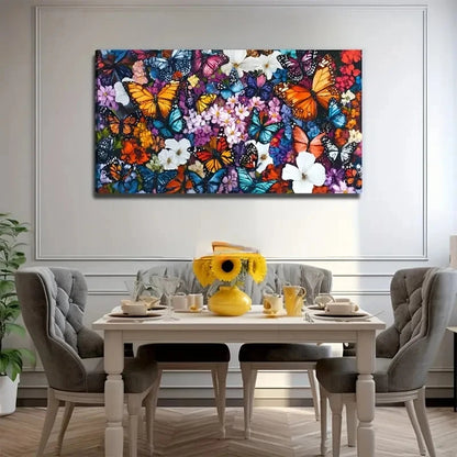 Variable Butterfly Decorative Wall Art Canvas Office Home Room Framed 120x60cm