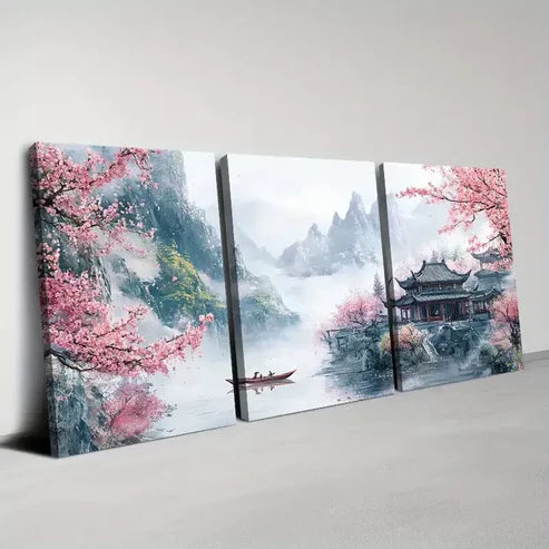 3pcs Colorful Landscape Serene Florals Painting Wall Art Canvas Unframed - High Quality Print 100% Australian Made Wall Canvas