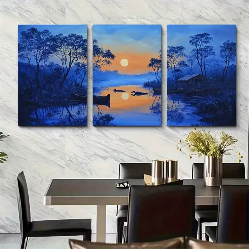 3pcs Australian Kimberley at Blue Hour Metal Print Ready to Hang Art - Bella Home Decor