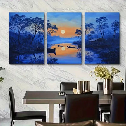 3pcs Australian Kimberley at Blue Hour Metal Print Ready to Hang Art - Bella Home Decor