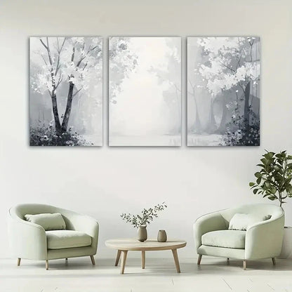 3pcs Modern Abstract Forest Nature Metal Print Ready to Hang Art - Bella Home Decor