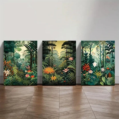 3pcs Tropical Jungle Aesthetic, Bohemian Style Wall Art Canvas Unframed - High Quality Print 100% Australian Made Wall Canvas