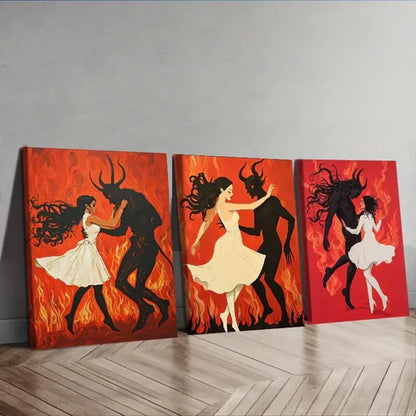 3pcs The Girl and the Beast Wall Art Set Canvas Unframed - High Quality Print 100% Australian Made Wall Canvas